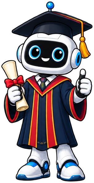 Robot Dr.Steam mặc áo tốt nghiệp